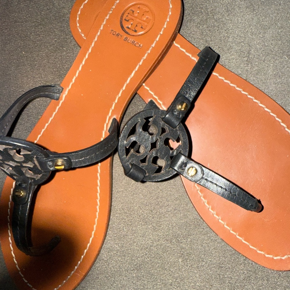 Tory Burch Black and Brown Sandals